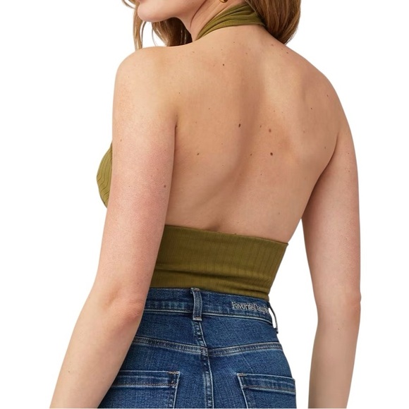 Callahan Knit Green Mimi Halter Tank Size Medium - Picture 2 of 7